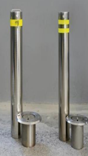 Removable Bollard B YM Recessed Plate 219mm diameter, 5mm thickness, 600mm height (Customisable)